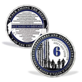 Thin Blue Line Police Officer Challenge Coin I Got Your 6