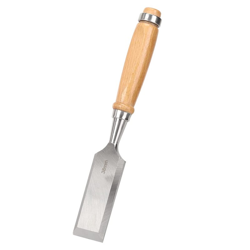 Wood Chisel Tool, 38mm Construction Wooden Handle Flat Chisel for