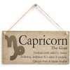Hty Capricorn The Goat - Zodiac Wall Sign, Wooden Plaque,