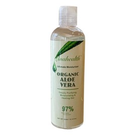 Linahealth Gel Hidratante y Humectante de Aloe Vera al 97%, con extractos naturales, 300ml Nutre, refresca y suaviza la piel seca, combate el Acne , para uso después del sol, raspaduras o piquetes 300 ml con Docificador