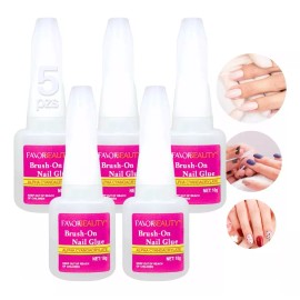 Mafab 5pzs Pegamento Tips Uñas Postizas Uñas Press On Transparente