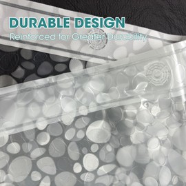 TRIMENGO Shower Curtain Liner, 3D Pebble Pattern,Lightweight,Waterproof, Easy-Clean PEVA for Bathroom Decor, Perfect for Home or Hotel Use, 70x72 inches (Light Green, W70*H72)