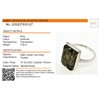 Sterling Silver and Baltic Green Rectangle Amber Ring Size: 8.5