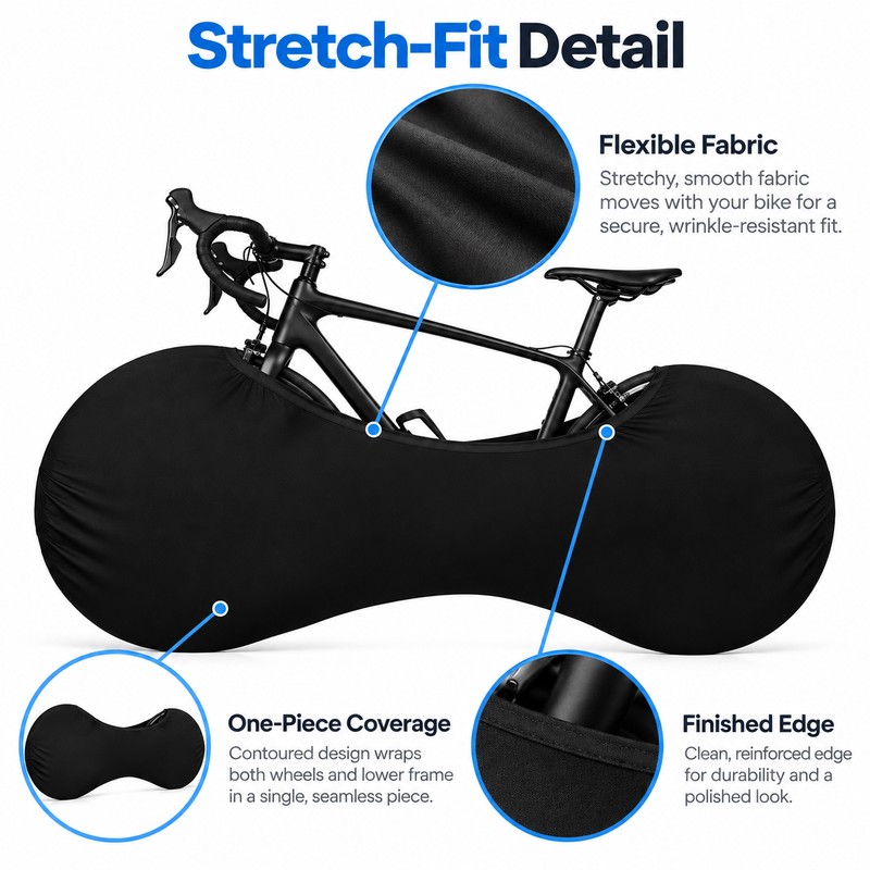 Bicycle Storage Cover for Indoor Protection – Black Wheel &