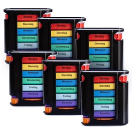 Laro Pill Box Black 7 Days 4 Compartments per Day - Choice of 3/6/12/24/48/96 Pieces - Senior Friendly, Quantity: 24