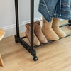 IRIS USA Clothes Rack, Portable Double-Rod Height Adjustable with Lockable