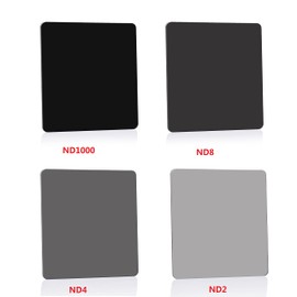Hersmay ND8 4x4''/100 x 100mm Square ND Filters Optical Glass Matte Box Filter 3 Stops Double Side MRC Coating for 4x4 Matte Box Cokin Z Hitech Lee Lens Filter Trays Holder