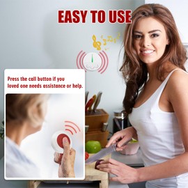 CYSSJF Personal Alarm Wireless Caregiver Pager Panic Button for Elderly 2 Buzzer Call Bell 1 Plugin Receiver SOS Call Panic Button Alert Home Alarm Systems for Home