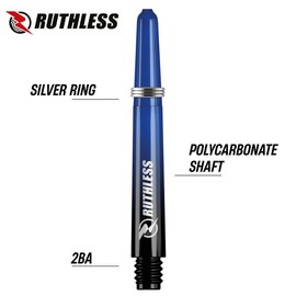 RUTHLESS Deflectagrip Polycarbonate Dart Shafts | Durable Stems with Springs in Short Length, 36mm, Black & Blue, 5 Sets (5XS1578)