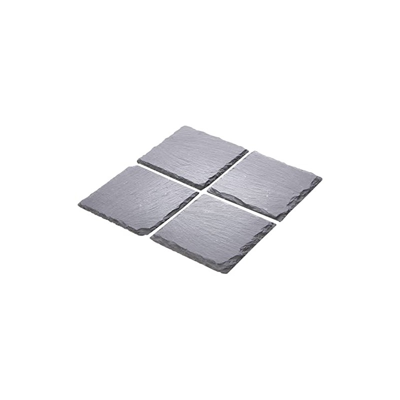 Urban Living Set of 4 Square Slate Coaster for Drinks