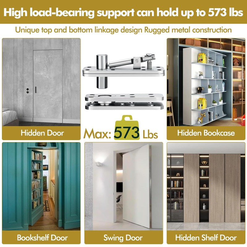 Hidden Door Hinge - Heavy Duty Door Hinges, Pivot Hinge,