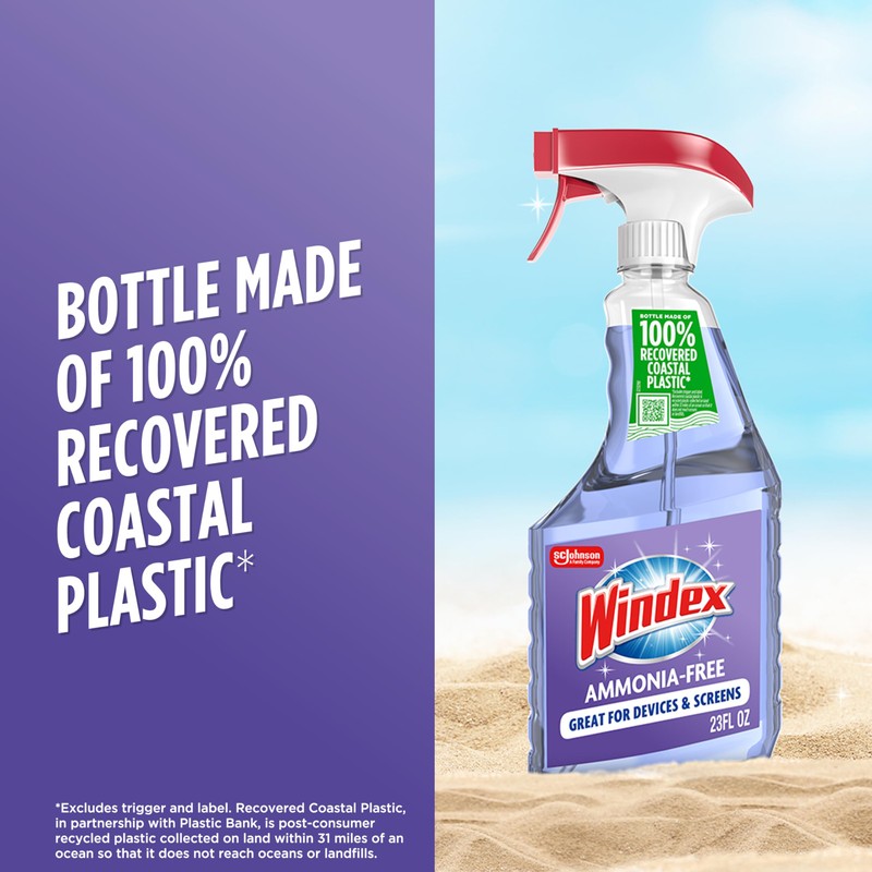 Windex Glass and Window Cleaner Spray Bottle, Ammonia Free, Packaging