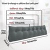 Long Velvet Triangular Headboard Wedge Pillow,Removable Cover Headboard Pillow Daybed
