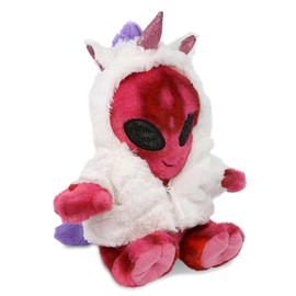 DolliBu Pink Tie-Dye Alien Unicorn Plush Stuffed Plush Toy - Super Soft Alien Unicorn Dress Up with Removable Plush Unicorn Outfit, Cute Fantasy Wildlife Gift with Name Personalization - 11 Inches