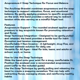 Rubber Band Snap Bracelet for Stress Relief & Focus – Fidget Wristband for Calming Habits, Restlessness & Everyday Tension – Snap Technique Acupressure Band (S 6, sky blue)