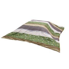 Ikehiko #5097269 Kotatsu Futon Cover, Square, Koyomi, Approx. 85.6 x 85.6 ft (215 x 215 m), Green, Japanese Zipper, Rabbit Pattern