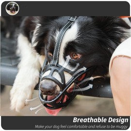 Dog Muzzle, Soft Basket Muzzle for Medium Large Sized Dog Golden Shepherd Shepherds, Dog Mouth Guard for Biting Chewing Scavenging, Allow Drinking and Eating (Black, XL)