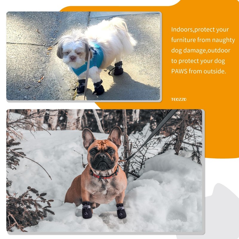 TEOZZO Dog Shoes Dog Boots & Paw Protector, Anti-Slip Sole