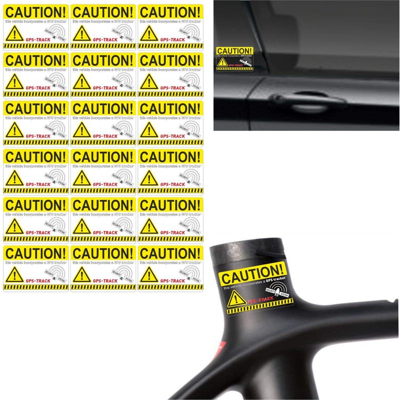 GPS Tracker Stickers Transparent Printed 18 Pieces on a DIN