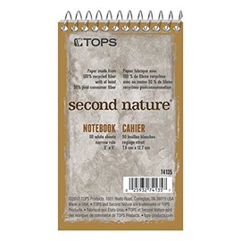 TOPS Second Nature Notebook, 3 x 5 Inch, Narrow Ruled, Recycled, 50 Sheets, Assorted (74135)