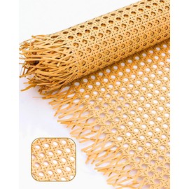 24"x118" Plastic Cane Rattan Webbing Roll for Caning Projects - Hexagon Rattan Material Fabric Sheets, Woven Open Mesh Caning for Furniture Chairs Basket Cabinet Repair Supplies(24 x 118 in)