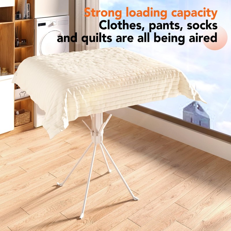 ZAYESUHA Foldable 4-Legged Clothes Drying Rack, Extra Stable Heavy Duty