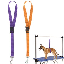 Heclia Pet Dog Grooming Loops Nylon Restraint Noose Adjustable Fixed Dog Cat Safety Rope for Pet Grooming Table at Home Dogs Hanging Harness for Nail Trimming Slip Leads 80 cm Safety Tether Bel 2pcs