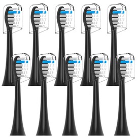 Toothbrush Heads Replacement Compatible with TAO Clean Electric Toothbrush, Black, 10 Pack