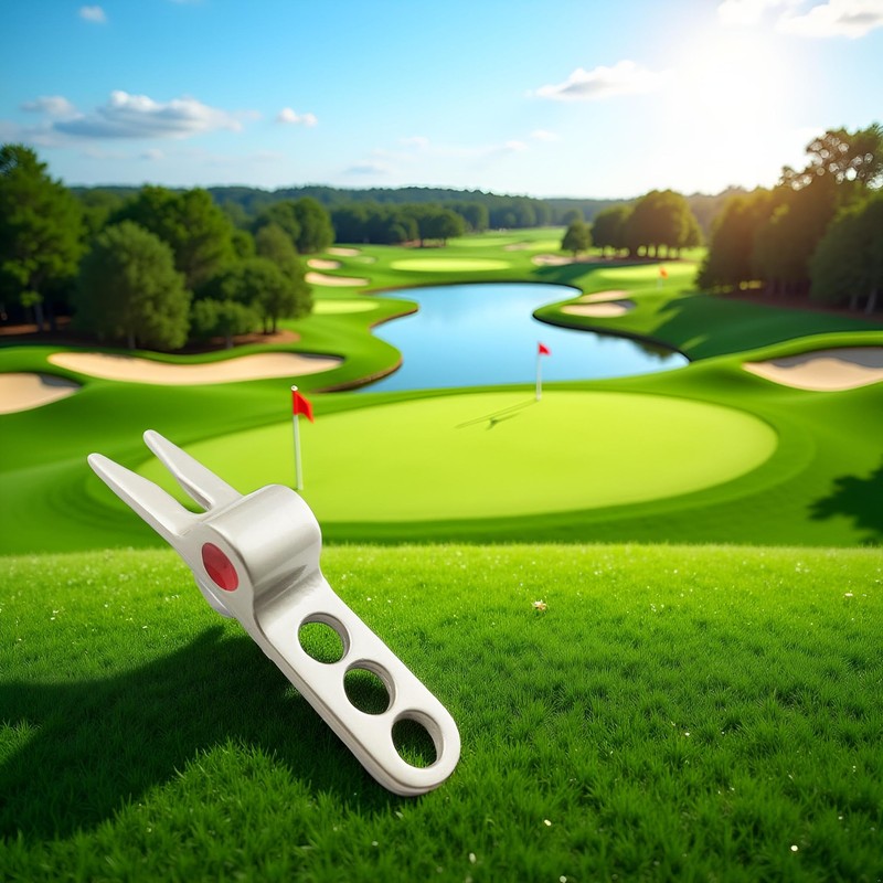 SquarezhenBo Silver Durable Golf Sports Ball Fork Pivot Divot Repair