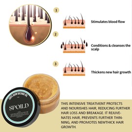 Spoild Batana Organic Hair Oil,100% Raw Pure Batana Oil,Dr. Sebi Approved Hair Growth Oil for Men & Women