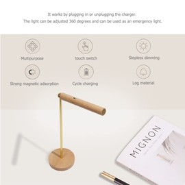 LED Desk lamp Rechargeable Magnetic Cordless Desk Lamp,Table Lamps with Stepless dimming Touch Control Reading lamp 4000k Natural Light Eye Protection for Home Office Bedside Bedroom Dorm Room Decor