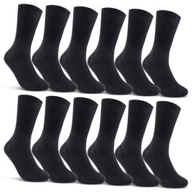 Sockenkauf24 12 Pairs Unisex Socks without Rubber Print 100% Cotton Black White Beige Navy Grey - 39/42