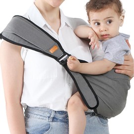 Baby Carrier Portable Infantino Baby Carrier Soft Baby Holder Carrier with Adjustable Comfortable Shoulder Straps Mom Cozy Baby Carrier for Newborn Infant Toddler (Grey)
