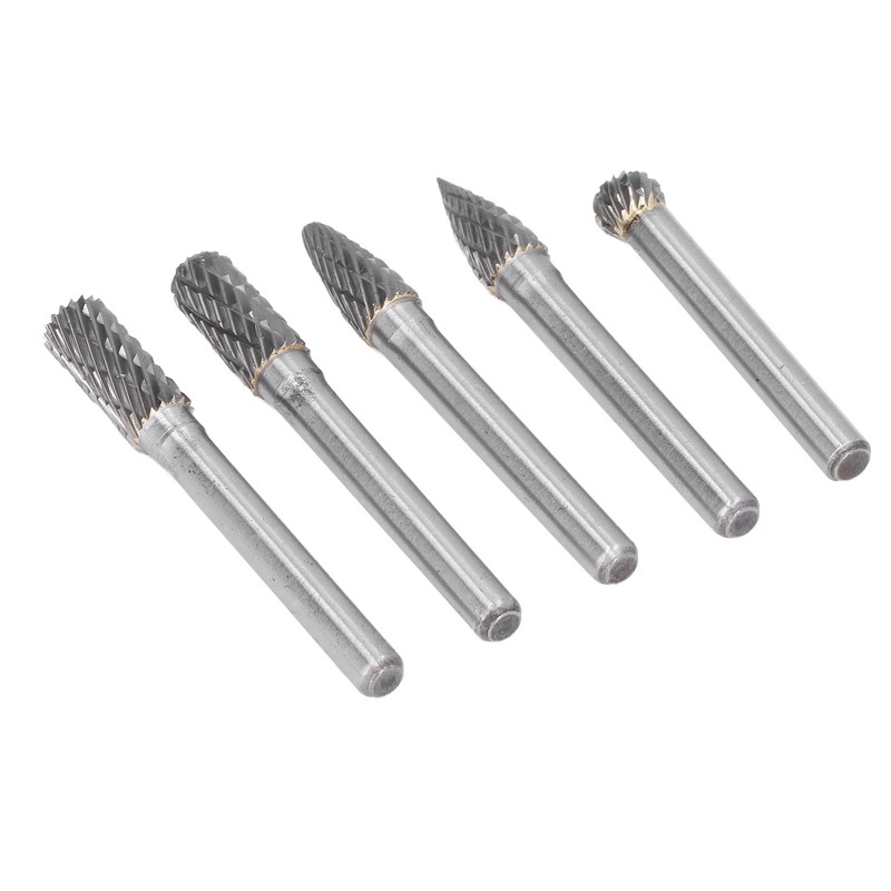 5Pcs Rotary File Bit 2 Pattern Woodworking Grinding Head Drill