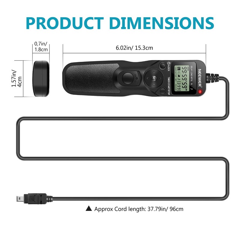 Neewer Digital Timer Remote Shutter Release Trigger(Replacement for MC-DC2)for Nikon
