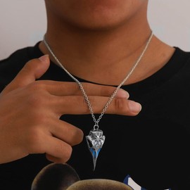 Uarein Luminous Raven Skull Pendant Necklaces.Gothic Bird Skull Pendant Necklace Creative Viking Necklace Fashion Jewelry Gifts for Men Best Friends (Style 2)