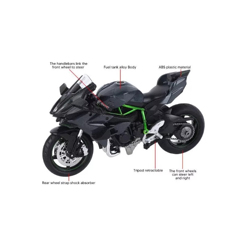 Maisto Kawaski H2r Miniatura Moto Metal De Luz Y Sonido