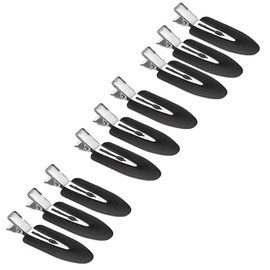 JeoPoom Seamless Hair Clip (9 Pieces), Hair Pin, Curl Clips, Hair Pin Curl Clips, No Bending, Hair Clips for Hair Styling, Make Up (Black)