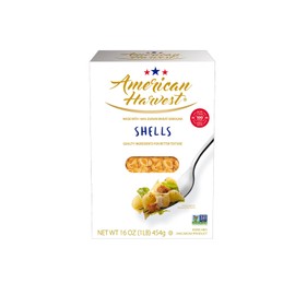 AMERICAN HARVEST, Shells, Pasta, Made in America with Premium Durum Wheat, Enriched Macaroni with Vitamins, 16 oz, 12 pack