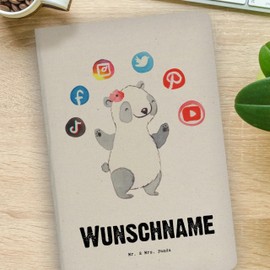 Mr. & Mrs. Panda DIN A4 Personalisiertes Notizbuch SEO Manager Herz - Personalisierte Geschenke, Kollegin, Digital Marketing, Personalisierung,