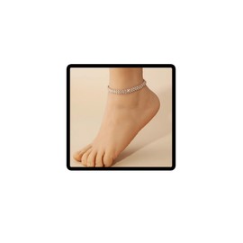 Clataly Irregular Tennis Crystal Ankle Adjustable Rhinestone Ankle Bracelets Summer Beach Foot Jewellery for Women Girls, Crystal