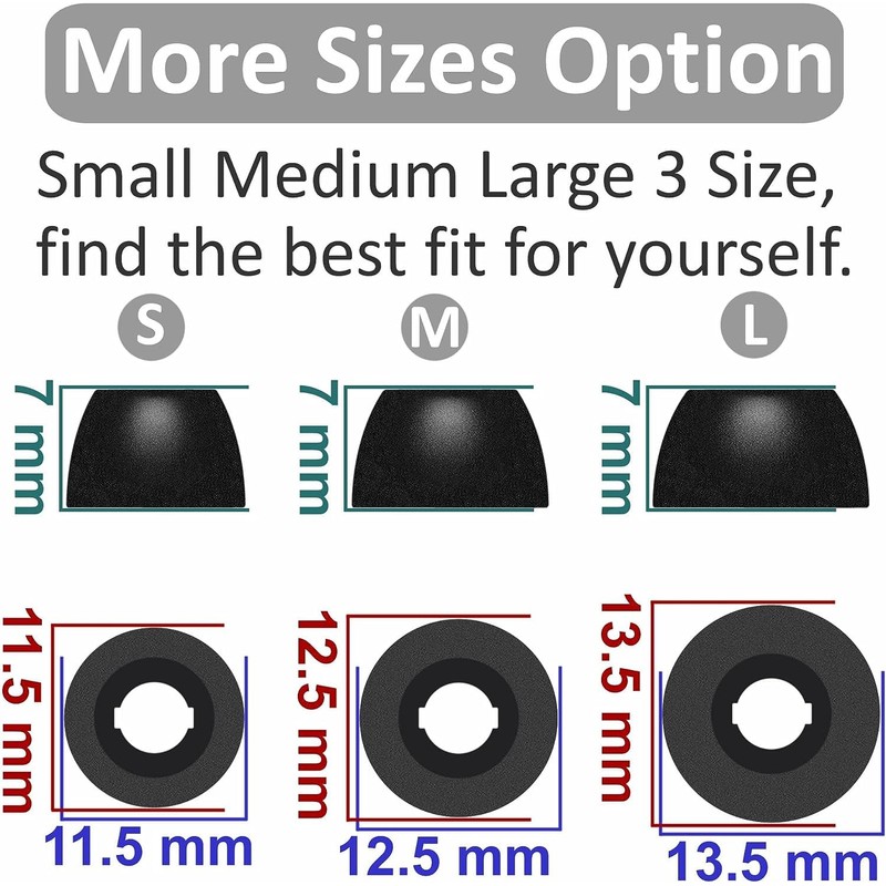 A-Pcas 214B3P Memory Foam Eartips Memory Foam Eartips for JBL