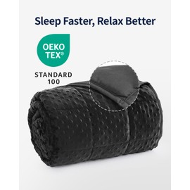 Mr. Sandman Weighted Blanket for Adults, Heavy Blanket for Woman,Man Sleeping/Calm, Soft and Cozy Weighted Throw Blankets, Machine Washable, 60 x 80in, 15 lbs, Black