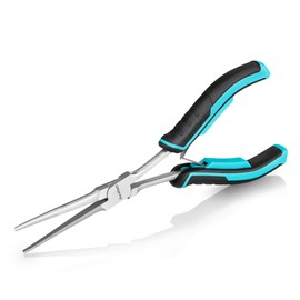 DURATECH 7" Long Reach Needle Nose Pliers, Extra Long Nose Pliers with Smooth Jaws, Small Needle Nose Pliers for Jewelry Making, Wire Bending and Small Object Gripping on Narrow Space