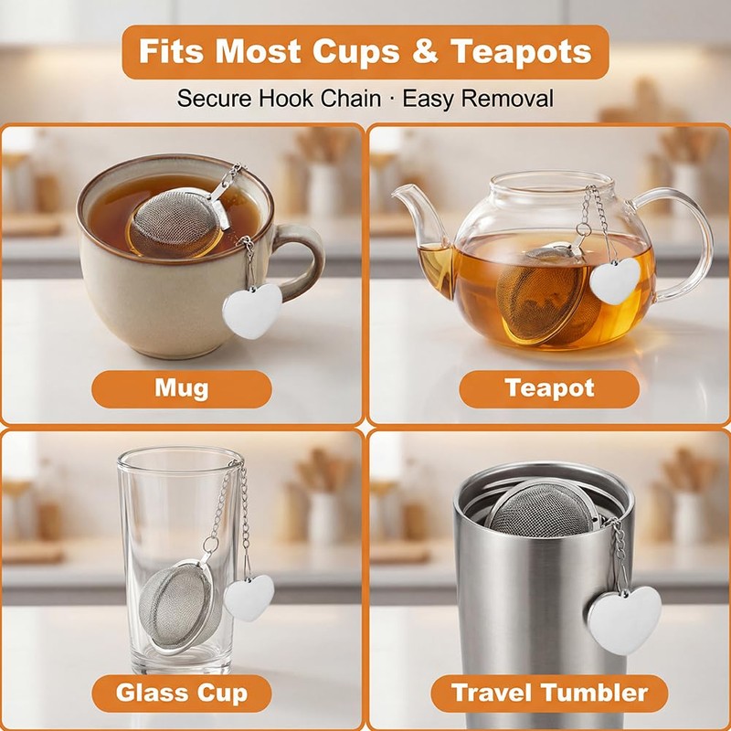 Tea Infuser, Stainless Steel Tea Strainer Ball with Teas Scoop