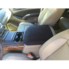 Auto Console Covers- Fits The Chevy Tahoe 2014-2021 Center Console Armrest Lid Cover Fleece Fabric-Black