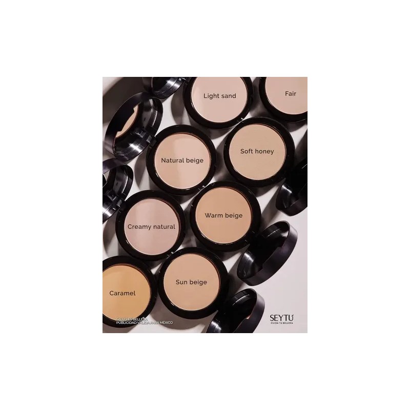 Polvo Compacto Seytú Maquillaje 2 En 1 Acabado Natural
