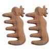 Baluue 2pcs Cute Cow Shaped Sandalwood Scalp Massage Comb Lightweight