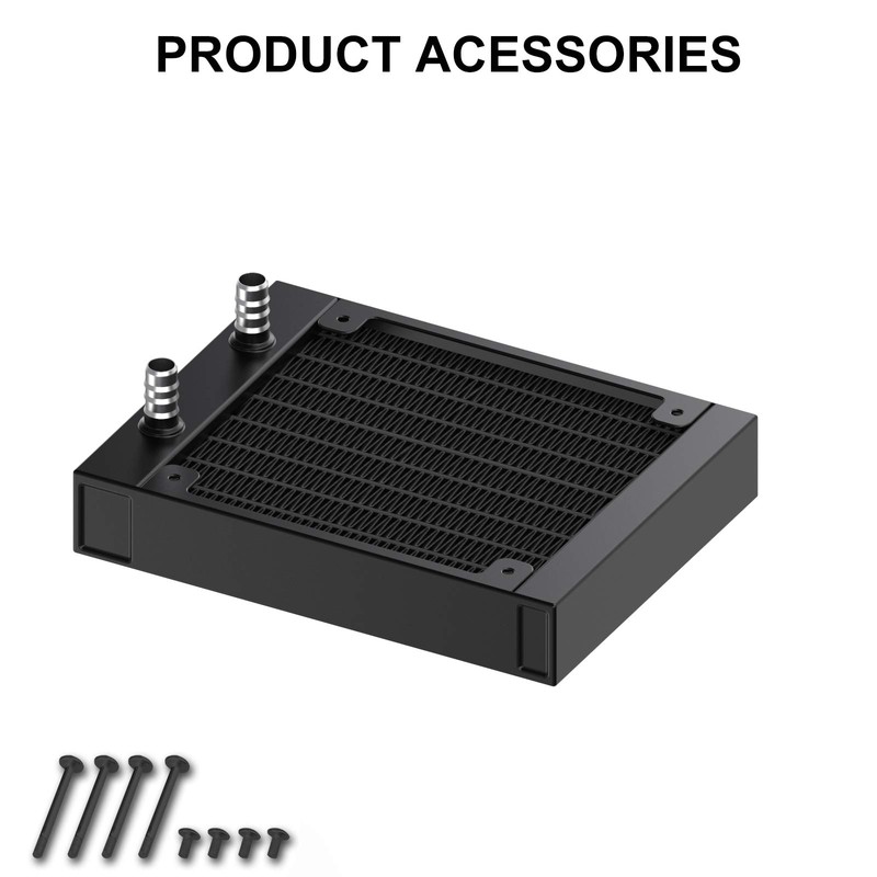 Clyxgs Water Cooling Radiator, 8 Pipe Aluminum Heat Exchanger Radiator