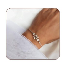 Tooliks - Sterling Silver Celtic Knot Bracelet - Designer Handmade Bracelet Length 6.5 inch + 1 inch Extender (sterling silver)